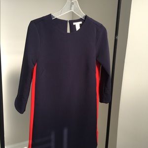 Navy & Red panel dress